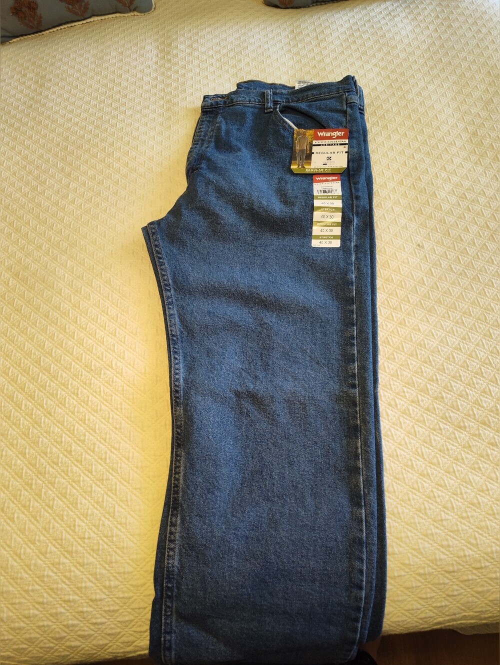 WRANGLER Five Star Heritage Regular Fit Jeans 40x30 Stretch NWT